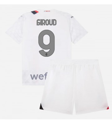 AC Milan Olivier Giroud #9 Replika Babytøj Udebanesæt Børn 2023-24 Kortærmet (+ Korte bukser)